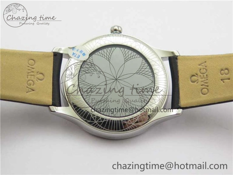 Ladies’ De Ville Trésor Diamond SS 3AF 1:1 Best Edition White MOP Dial RG Markers On Black Fabric strap Swiss Quartz