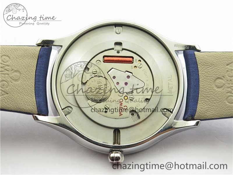 Ladies’ De Ville Trésor Diamond White Dial Blue Fabric Watch OXF 1:1 Best Edition Swiss Quartz