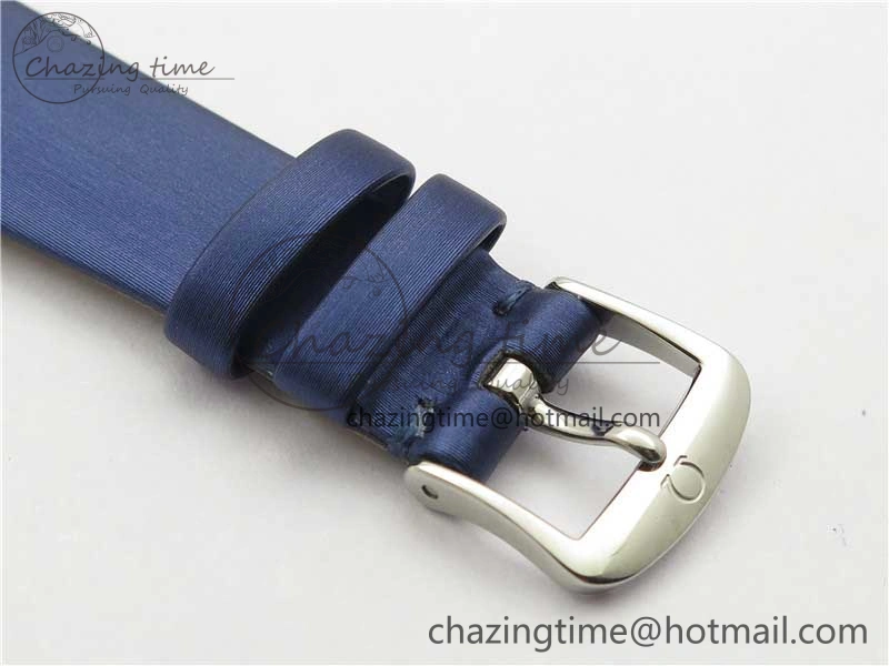 Ladies’ De Ville Trésor Diamond White Dial Blue Fabric Watch OXF 1:1 Best Edition Swiss Quartz