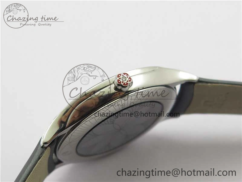 Ladies’ De Ville Trésor Diamond White Dial Gray Fabric Watch OXF 1:1 Best Edition Swiss Quartz