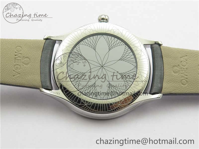 Ladies’ De Ville Trésor Diamond White Dial Gray Fabric Watch OXF 1:1 Best Edition Swiss Quartz