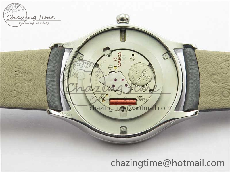 Ladies’ De Ville Trésor Diamond White Dial Gray Fabric Watch OXF 1:1 Best Edition Swiss Quartz