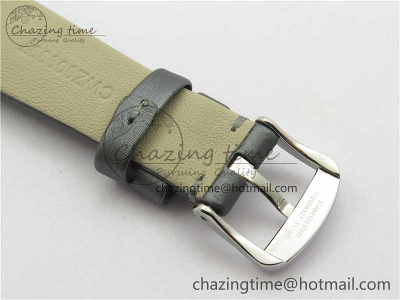 Ladies’ De Ville Trésor Diamond White Dial Gray Fabric Watch OXF 1:1 Best Edition Swiss Quartz