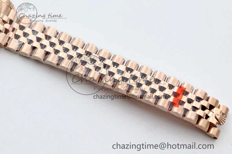 Lady DateJust 28 RG TWF 1:1 Best Edition Brown Dial Diamonds Markers on Jubilee Bracelet NH05