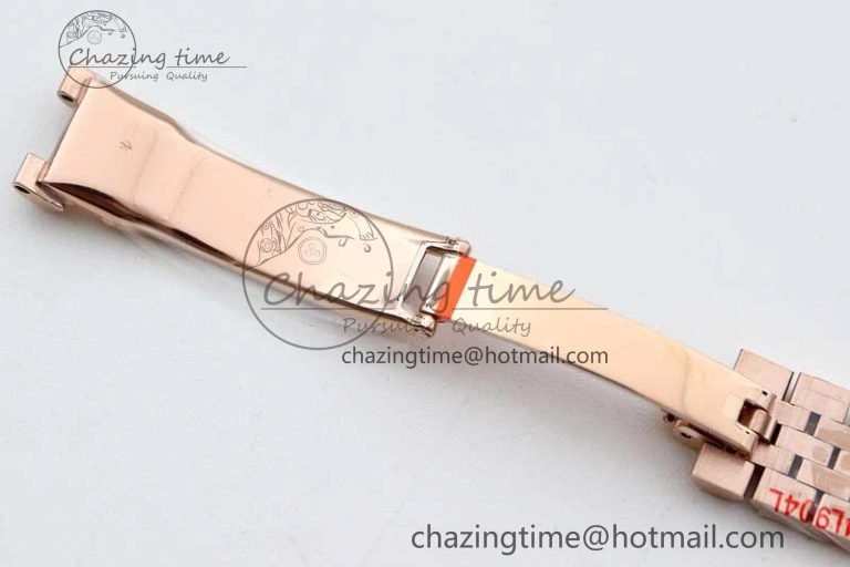 Lady DateJust 28 RG TWF 1:1 Best Edition Brown Dial Diamonds Markers on Jubilee Bracelet NH05