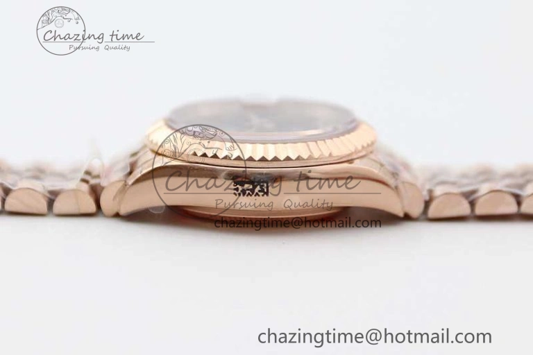 Lady DateJust 28 RG TWF 1:1 Best Edition Purple Dial Roman Markers on Jubilee Bracelet NH05