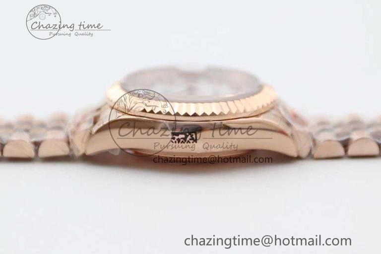 Lady DateJust 28 RG TWF 1:1 Best Edition White MOP Dial Diamonds Markers on Jubilee Bracelet NH05