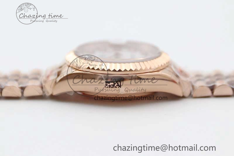 Lady DateJust 28 RG TWF 1:1 Best Edition White MOP Dial Diamonds Markers on Jubilee Bracelet NH05