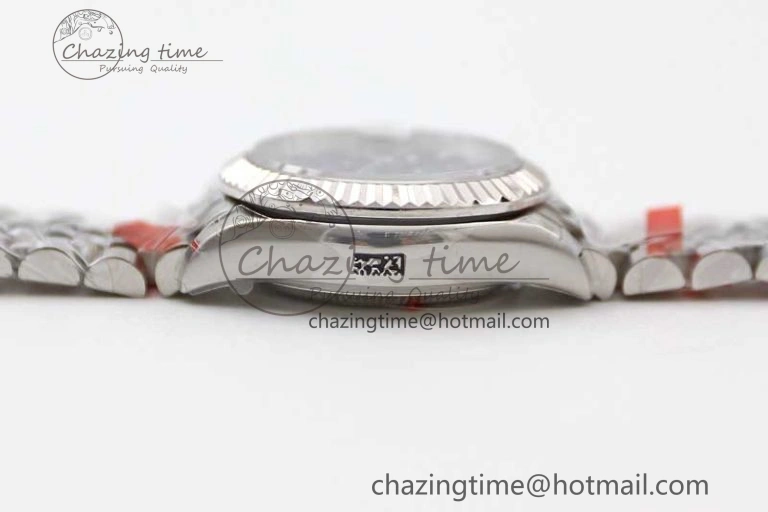 Lady DateJust 28 SS TWF 1:1 Best Edition 904L Steel Black Dial Roman Markers on President Bracelet NH05