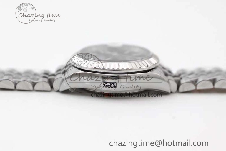 Lady DateJust 28 SS TWF 1:1 Best Edition 904L Steel Black Dial on President Bracelet NH05
