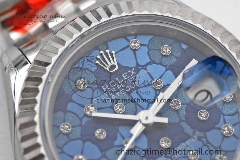 Lady DateJust 28 SS TWF 1:1 Best Edition 904L Steel Blue Dial on President Bracelet NH05