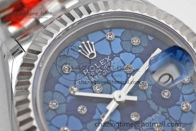 Lady DateJust 28 SS TWF 1:1 Best Edition 904L Steel Blue Dial on President Bracelet NH05
