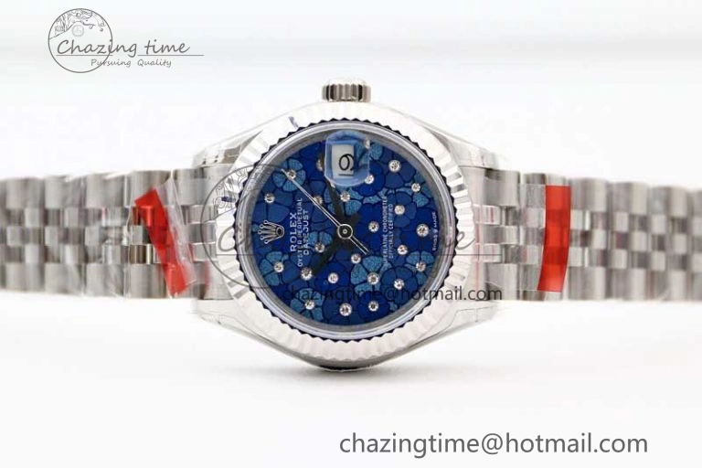 Lady DateJust 28 SS TWF 1:1 Best Edition 904L Steel Blue Dial on President Bracelet NH05