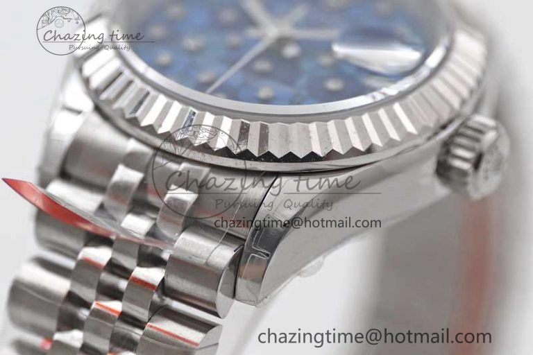 Lady DateJust 28 SS TWF 1:1 Best Edition 904L Steel Blue Dial on President Bracelet NH05