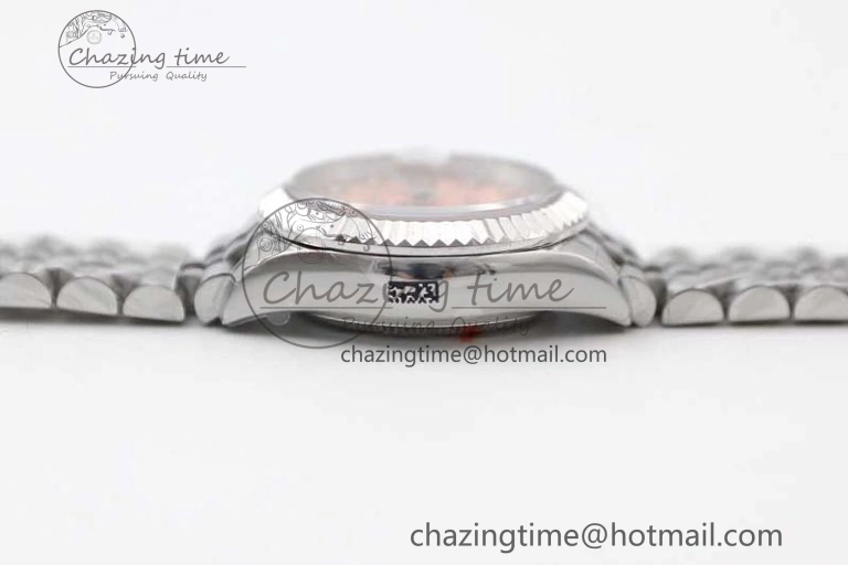 Lady DateJust 28 SS TWF 1:1 Best Edition 904L Steel Pink Dial Diam Markers on President Bracelet NH05