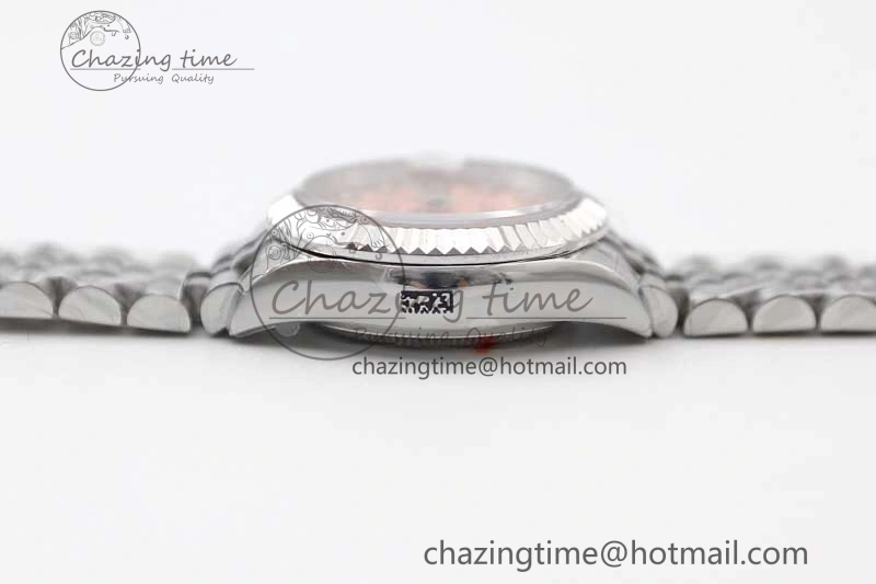 Lady DateJust 28 SS TWF 1:1 Best Edition 904L Steel Pink Dial Diam Markers on President Bracelet NH05