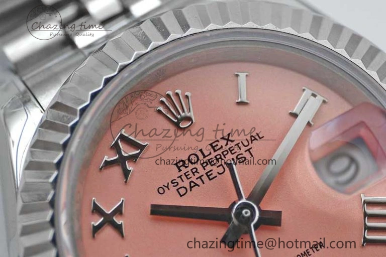 Lady DateJust 28 SS TWF 1:1 Best Edition 904L Steel Pink Dial Roman Markers on President Bracelet NH05