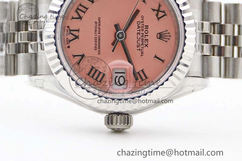Lady DateJust 28 SS TWF 1:1 Best Edition 904L Steel Pink Dial Roman Markers on President Bracelet NH05