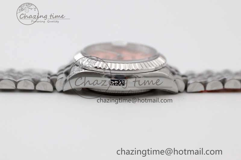 Lady DateJust 28 SS TWF 1:1 Best Edition 904L Steel Pink Dial Roman Markers on President Bracelet NH05