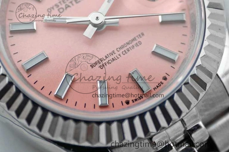 Lady DateJust 28 SS TWF 1:1 Best Edition 904L Steel Pink Dial on President Bracelet NH05