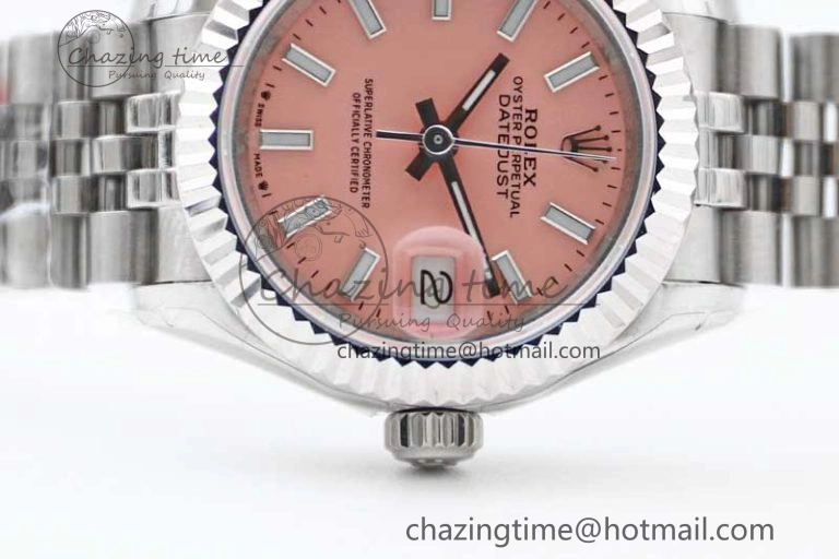 Lady DateJust 28 SS TWF 1:1 Best Edition 904L Steel Pink Dial on President Bracelet NH05