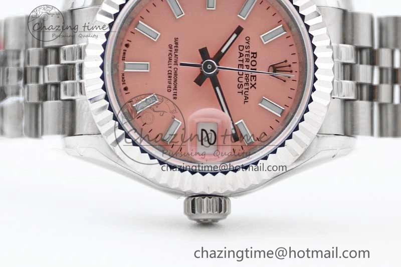 Lady DateJust 28 SS TWF 1:1 Best Edition 904L Steel Pink Dial on President Bracelet NH05