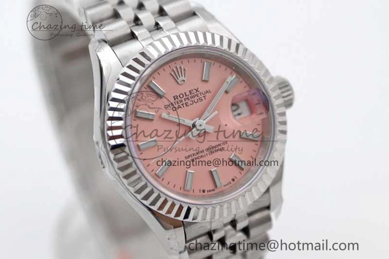 Lady DateJust 28 SS TWF 1:1 Best Edition 904L Steel Pink Dial on President Bracelet NH05