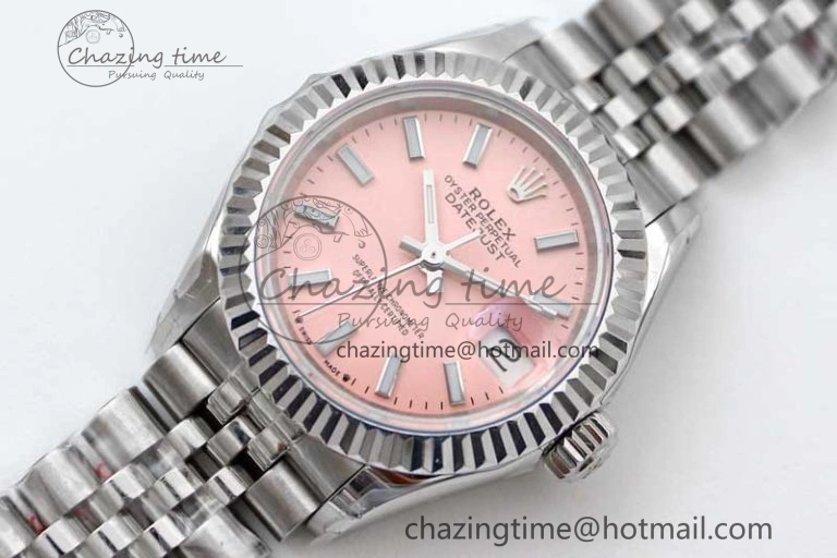 Lady DateJust 28 SS TWF 1:1 Best Edition 904L Steel Pink Dial on President Bracelet NH05