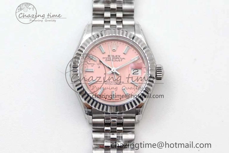 Lady DateJust 28 SS TWF 1:1 Best Edition 904L Steel Pink Dial on President Bracelet NH05