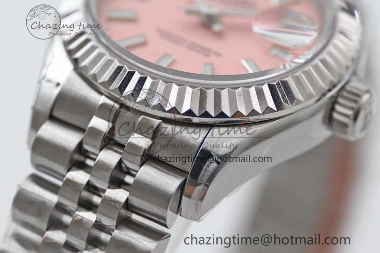 Lady DateJust 28 SS TWF 1:1 Best Edition 904L Steel Pink Dial on President Bracelet NH05