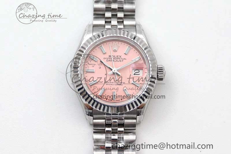 Lady DateJust 28 SS TWF 1:1 Best Edition 904L Steel Pink Dial on President Bracelet NH05