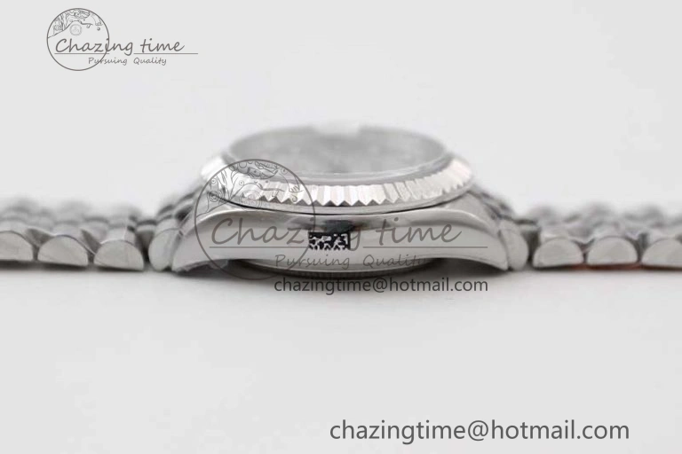 Lady DateJust 28 SS TWF 1:1 Best Edition 904L Steel Silver Dial Diam Markers on President Bracelet NH05