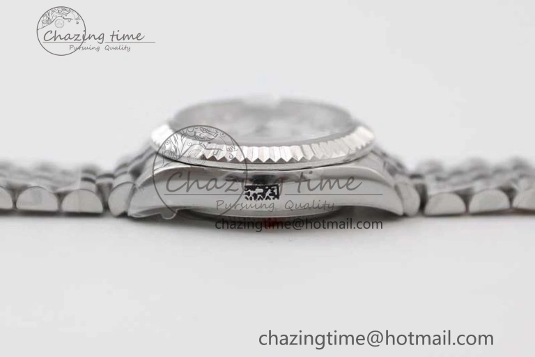 Lady DateJust 28 SS TWF 1:1 Best Edition 904L Steel Silver Dial Diamonds Markers on President Bracelet NH05