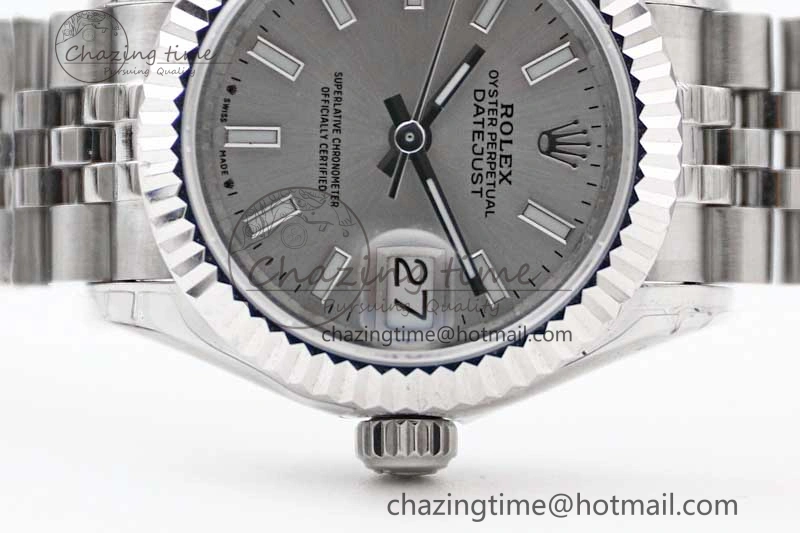 Lady DateJust 28 SS TWF 1:1 Best Edition 904L Steel Silver Dial on President Bracelet NH05