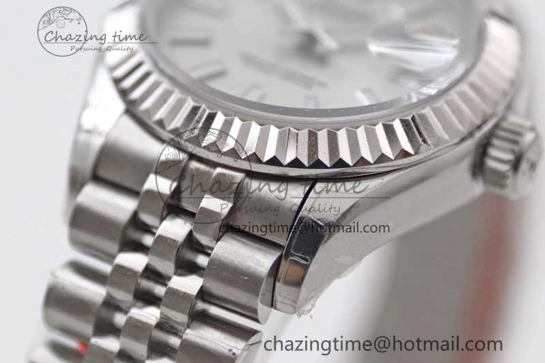 Lady DateJust 28 SS TWF 1:1 Best Edition 904L Steel Silver Dial on President Bracelet NH05