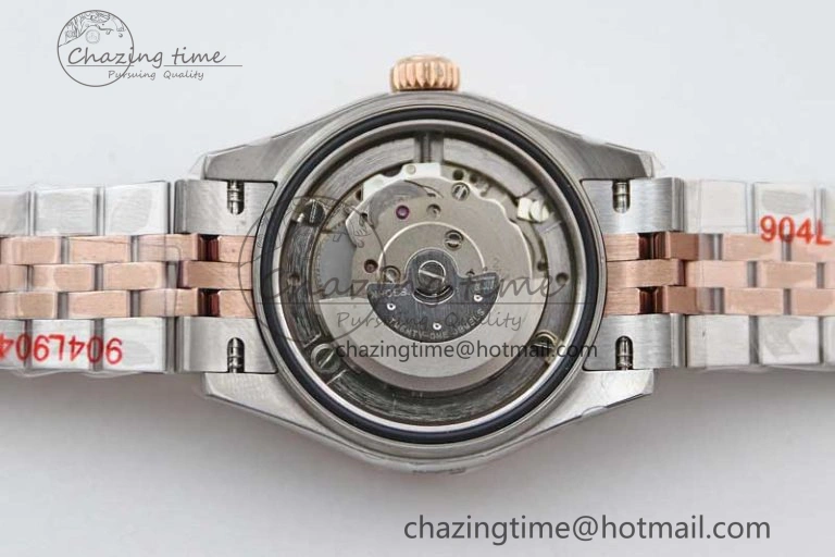 Lady DateJust 28 SS RG TWF 1:1 Best Edition Purple Dial Roman Markers on Jubilee Bracelet NH05