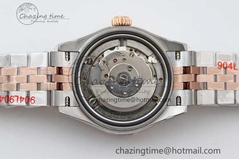 Lady DateJust 28 SS RG TWF 1:1 Best Edition Purple Dial Roman Markers on Jubilee Bracelet NH05