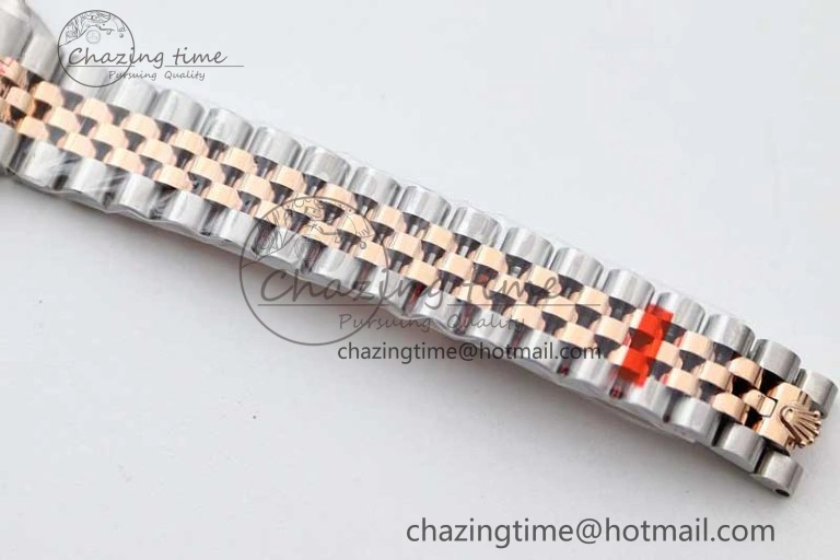 Lady DateJust 28 SS RG TWF 1:1 Best Edition Purple Dial Roman Markers on Jubilee Bracelet NH05