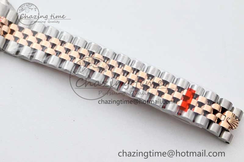 Lady DateJust 28 SS RG TWF 1:1 Best Edition Purple Dial Roman Markers on Jubilee Bracelet NH05