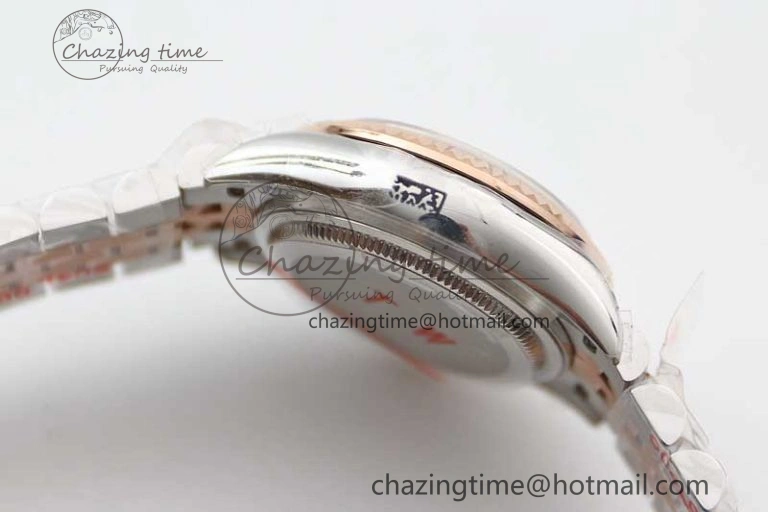 Lady DateJust 28 SS RG TWF 1:1 Best Edition Purple Dial Roman Markers on Jubilee Bracelet NH05