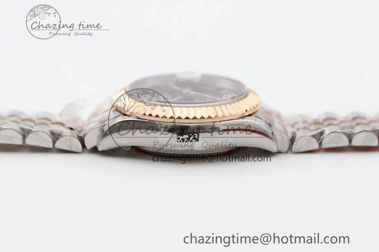 Lady DateJust 28 SS RG TWF 1:1 Best Edition Purple Dial Roman Markers on Jubilee Bracelet NH05