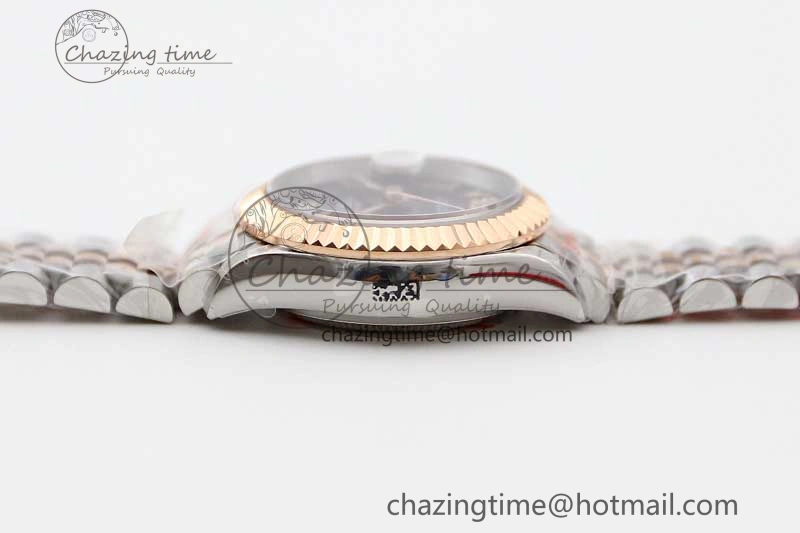 Lady DateJust 28 SS RG TWF 1:1 Best Edition Purple Dial Roman Markers on Jubilee Bracelet NH05