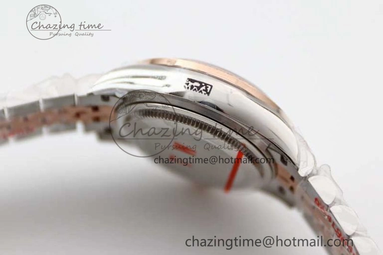 Lady DateJust 28 SS RG TWF Diamonds Bezel 1:1 Best Edition White Dial Roman Markers on Jubilee Bracelet NH05