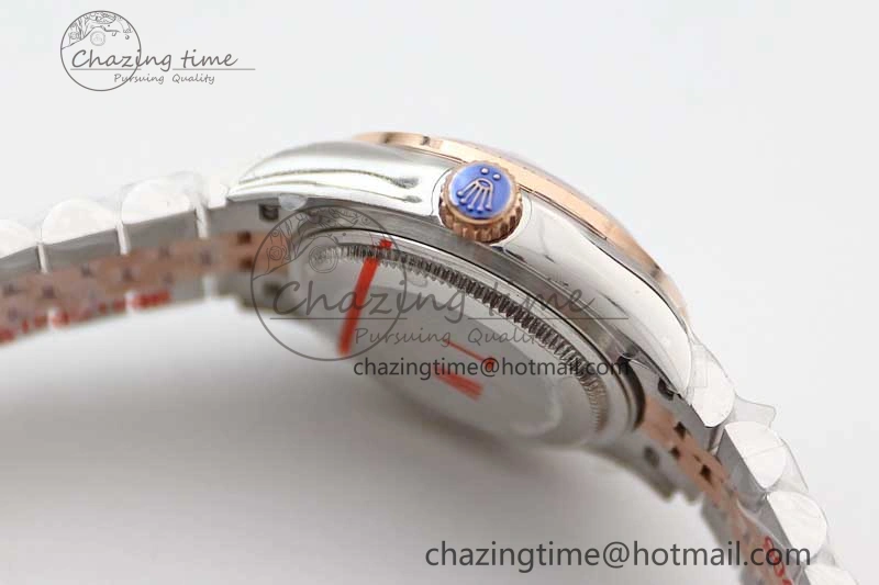 Lady DateJust 28 SS RG TWF Diamonds Bezel 1:1 Best Edition White Dial Roman Markers on Jubilee Bracelet NH05