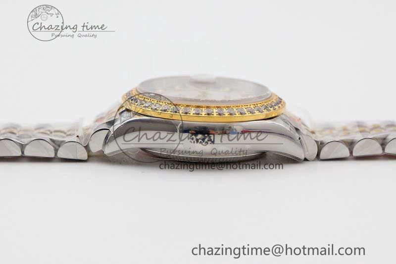 Lady DateJust 28 SS YG TWF Diamonds Bezel 1:1 Best Edition White MOP Dial Diamond Markers on Jubilee Bracelet NH05