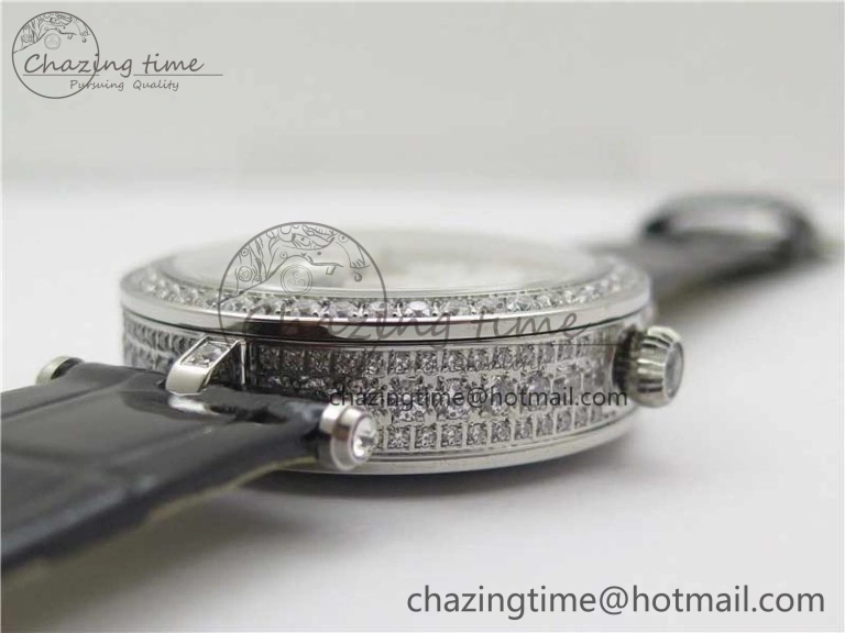 Lady Féerie Full Diamonds 5GF Best Edition White Dial on Leather Strap Quartz