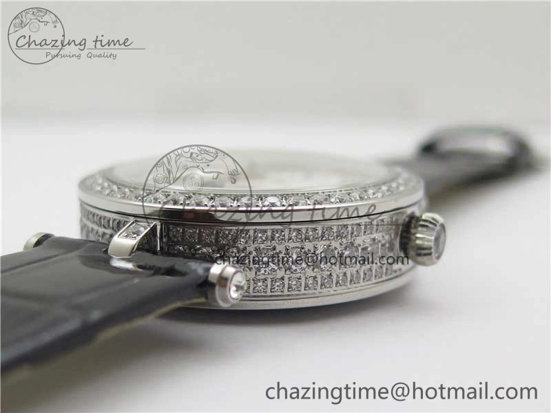 Lady Féerie Full Diamonds 5GF Best Edition White Dial on Leather Strap Quartz