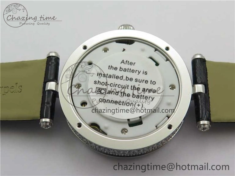 Lady Féerie Full Diamonds 5GF Best Edition White Dial on Leather Strap Quartz