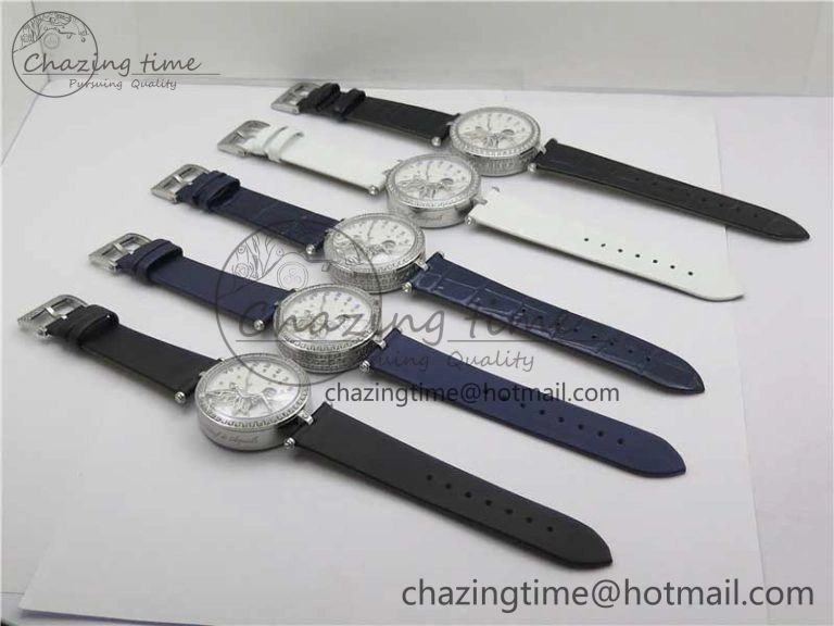 Lady Féerie Full Diamonds 5GF Best Edition White Dial on Leather Strap Quartz