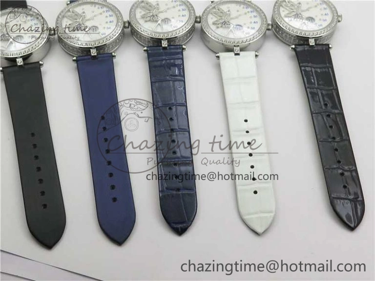 Lady Féerie Full Diamonds 5GF Best Edition White Dial on Leather Strap Quartz